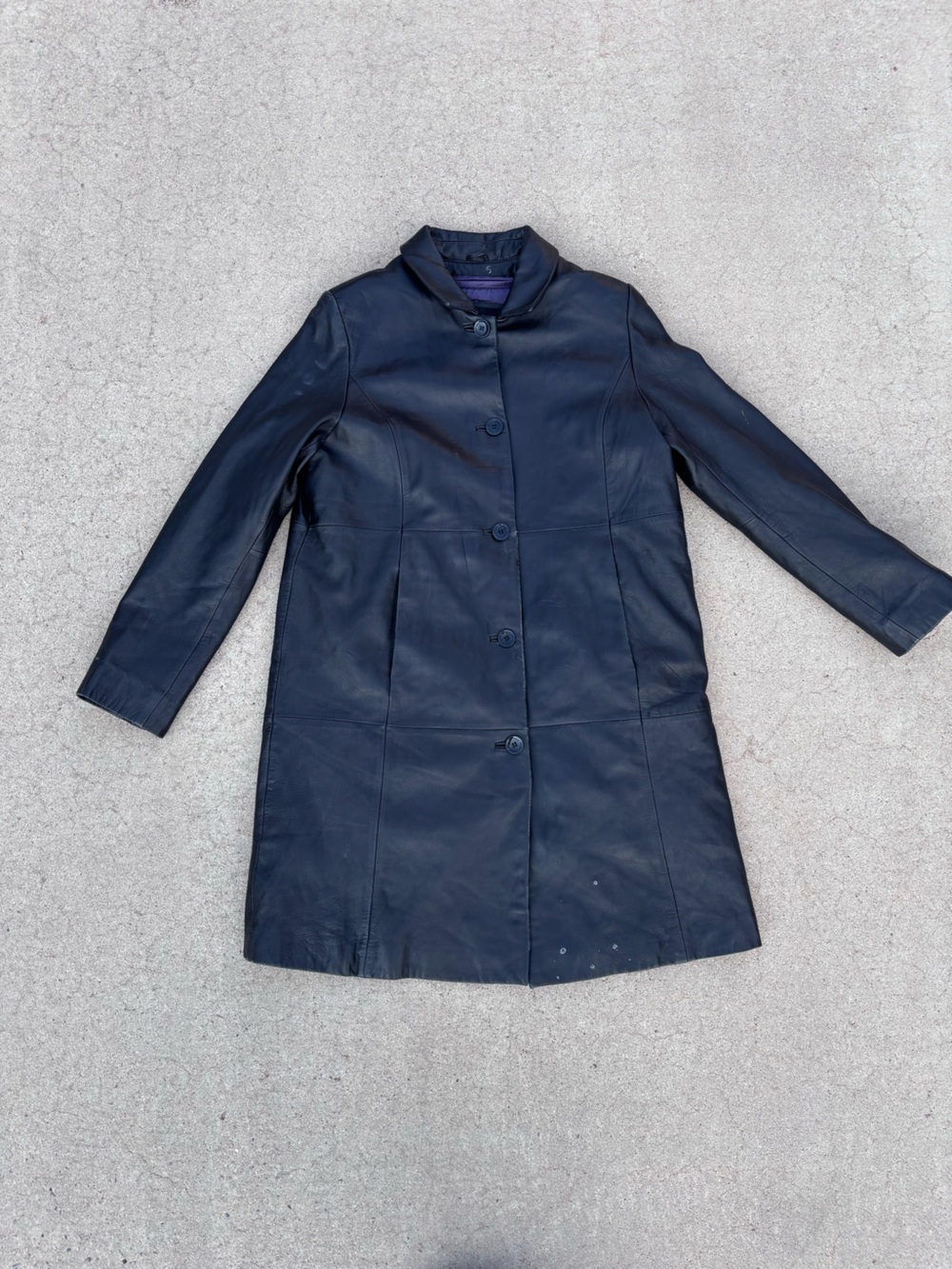 Wilsons Leather Navy Blue Button-Front Pea Coat